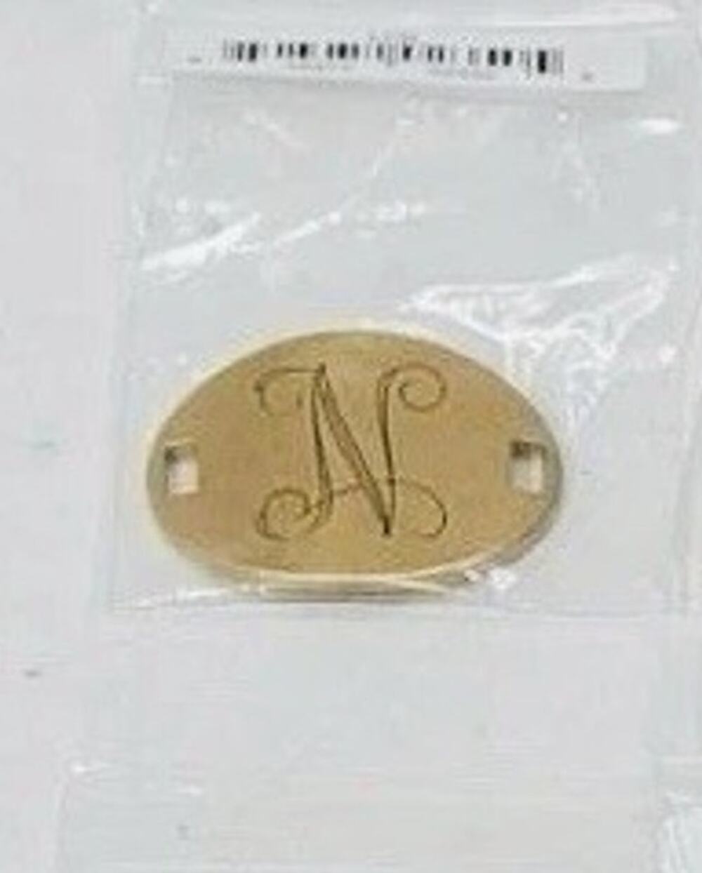 “N” Beaucoup Designs Jewelry The Laiton Collection Brass Initial Letter Charm
